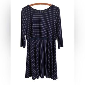 Doe and Rae for ModCloth Layered Pinstripe Dress L